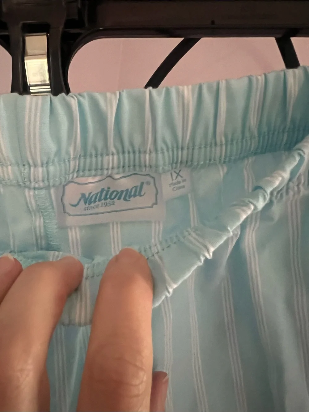 Women’s Short-Sleeve Striped Pajama Set - Light Blue